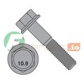 Newport Fasteners Class 10.9, M10-1.50 Flange Bolt, Black Phosphate Steel, 30 mm L, 400 PK 206316